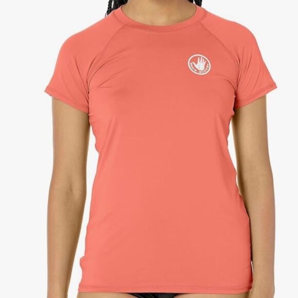 Body Glove Smoothies In Motion Solid Short Sleeve Rashguard, Sunset, XL, NWT - Picture 1 of 7